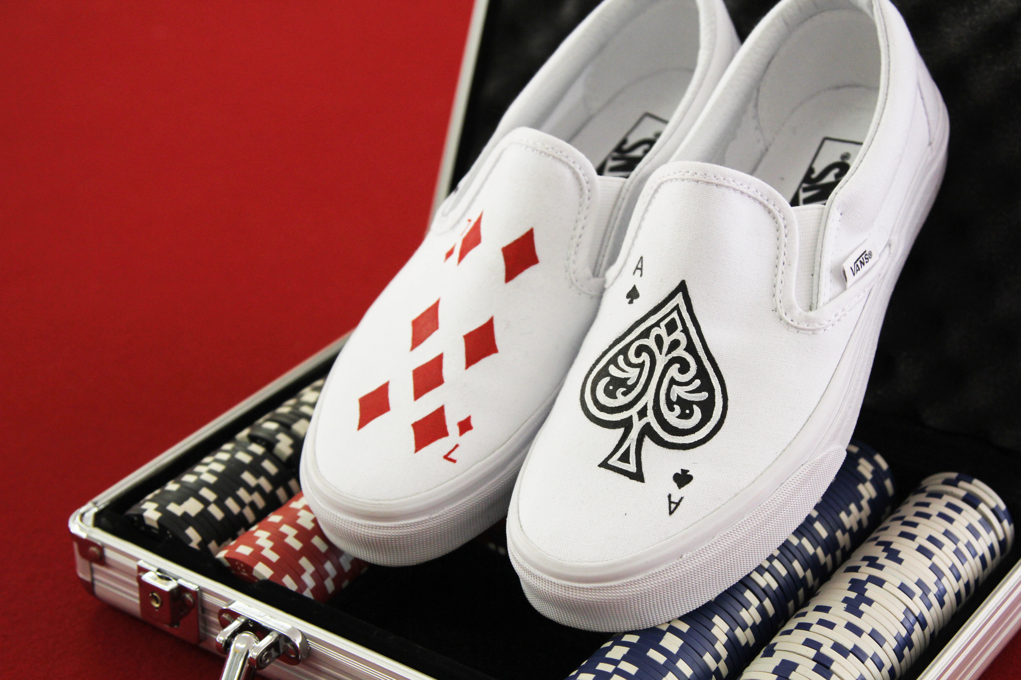 Custom Hand Painted Poker Card Themed Shoes
